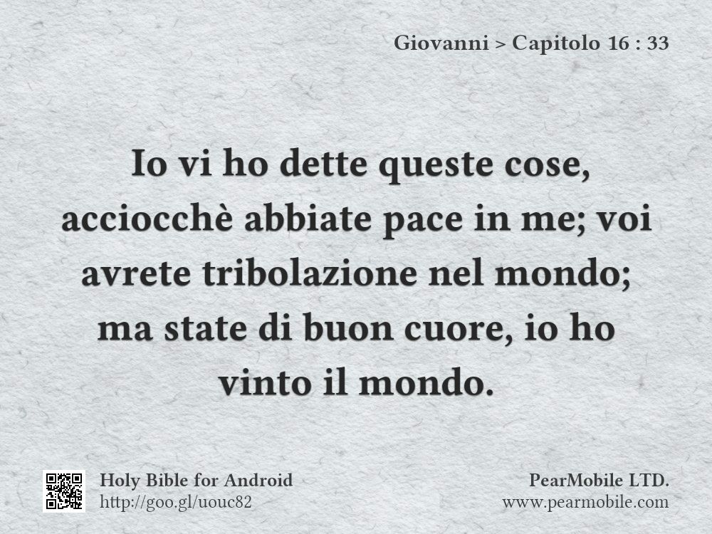 Giovanni, Capitolo 16:33